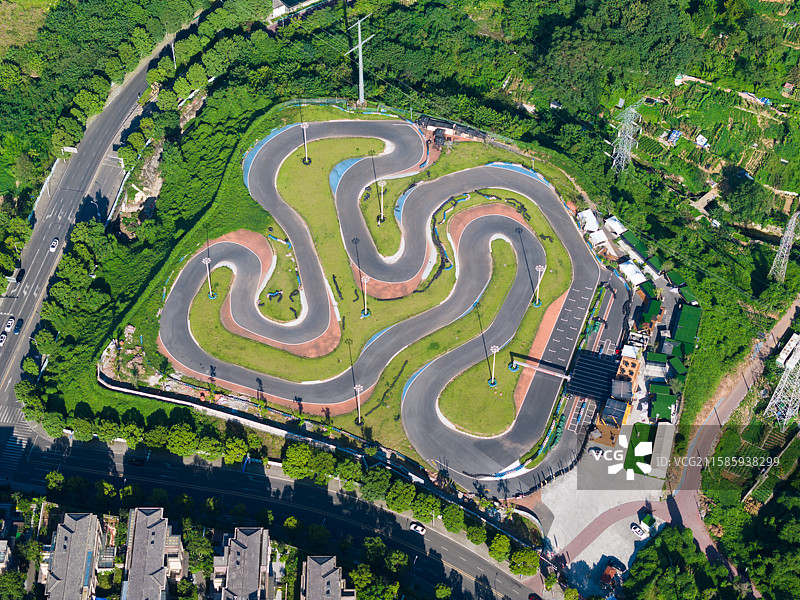 重庆南山炫影空间国际卡丁车赛道赛场，汽车赛道图片素材