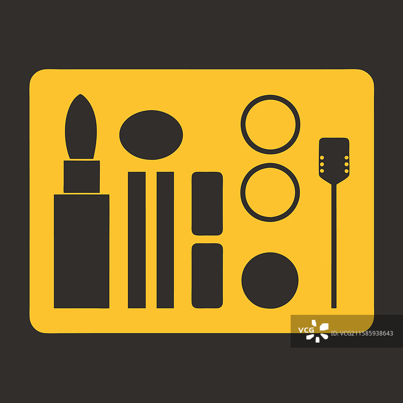 迷人的化妆必备品图标艺术设计图片素材