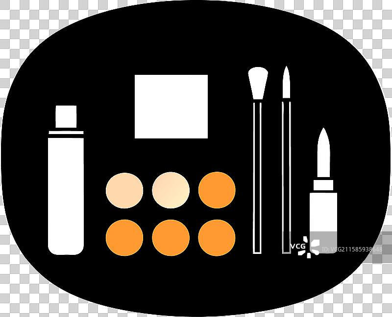 迷人的化妆必需品图标艺术设计图片素材