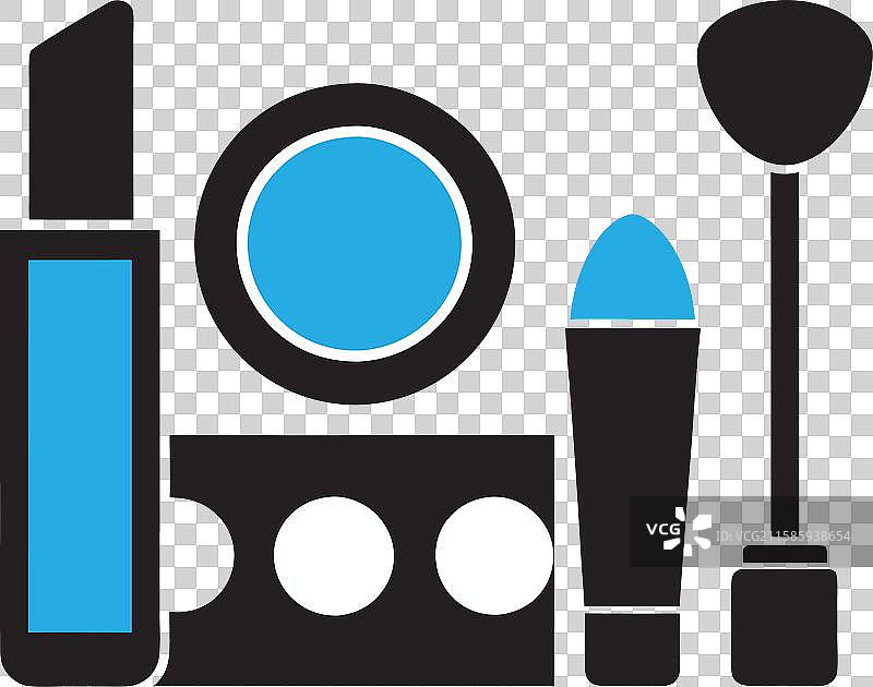 迷人的化妆必需品图标艺术设计图片素材