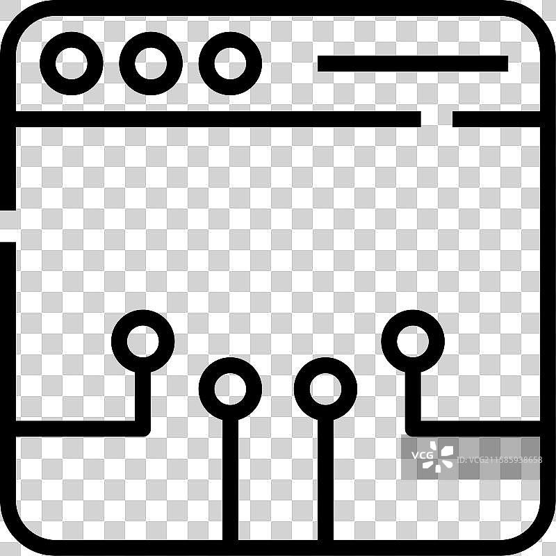 浏览器图标轮廓风格设计，孤立于背景上图片素材