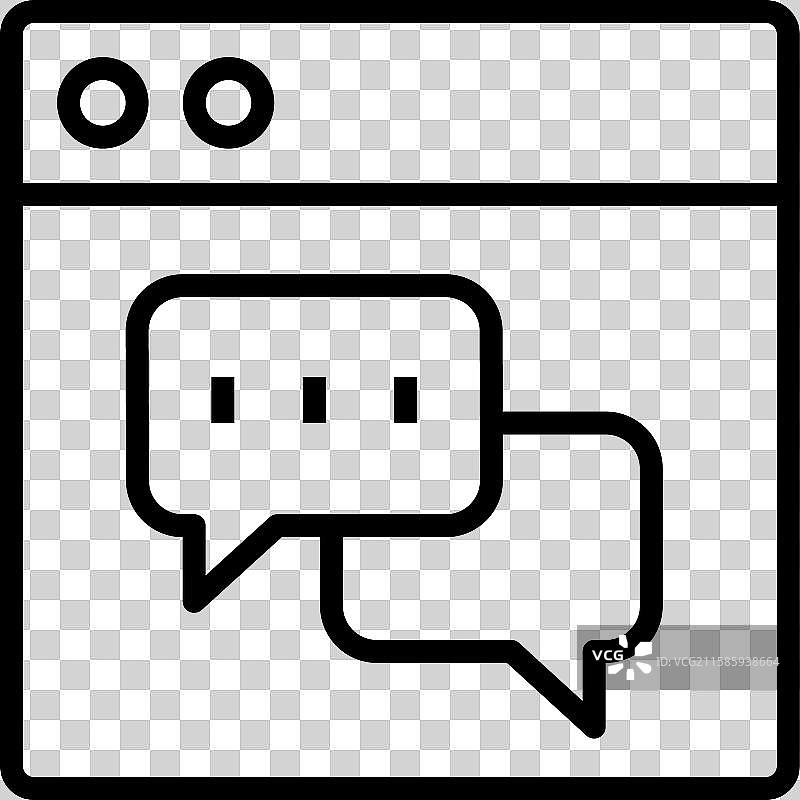 浏览器图标轮廓风格设计，孤立于背景上图片素材