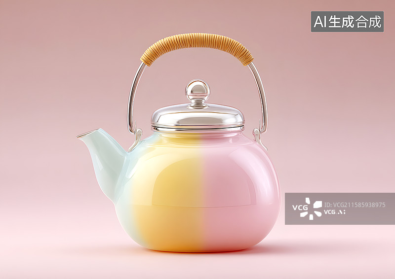 【AI数字艺术】一只彩色卡通大茶壶图片素材