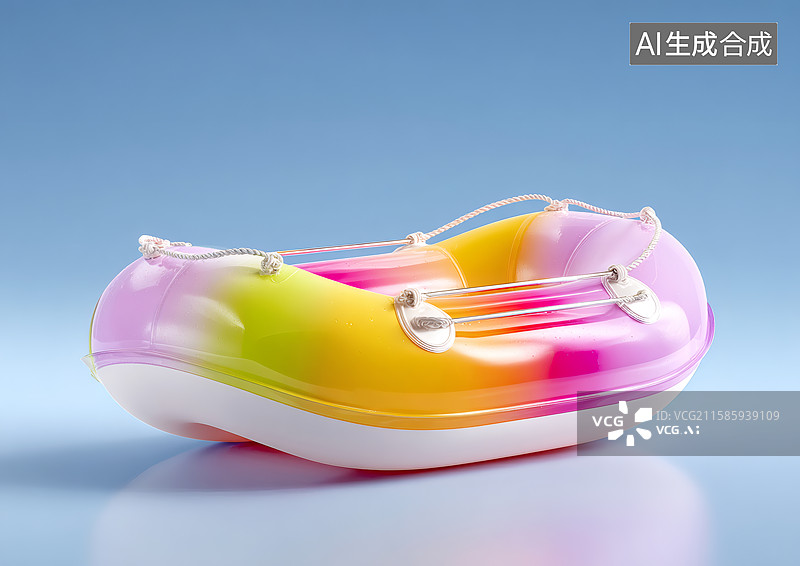 【AI数字艺术】彩色卡通皮划艇图片素材