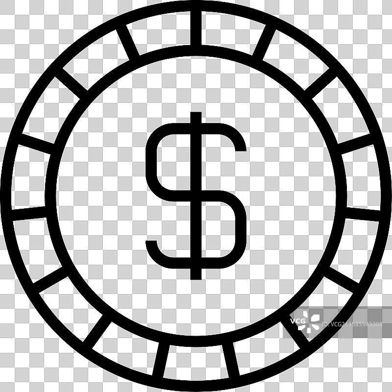 赌场图标轮廓风格设计，独立于背景图片素材