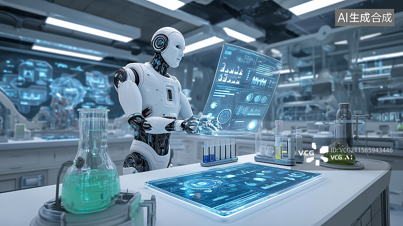 【AI数字艺术】实验室的机器人图片素材