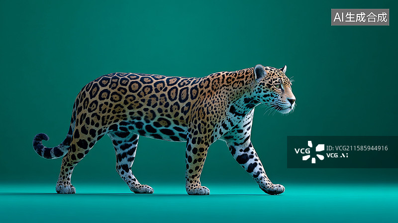 【AI数字艺术】美洲豹行走图图片素材