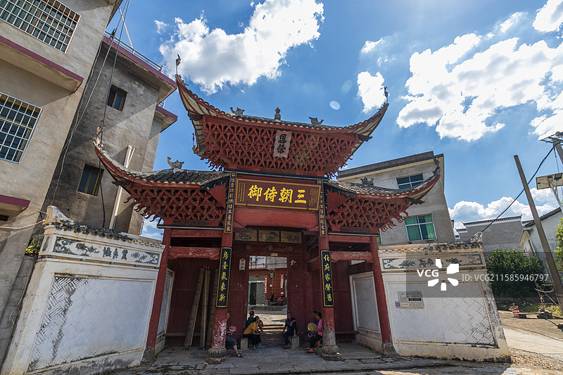 上高县马湖村三朝御史牌坊图片素材