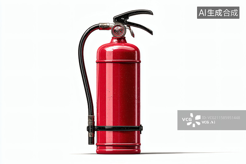 【AI数字艺术】白色背景，一瓶灭火器，消防安全宣传海报图片素材