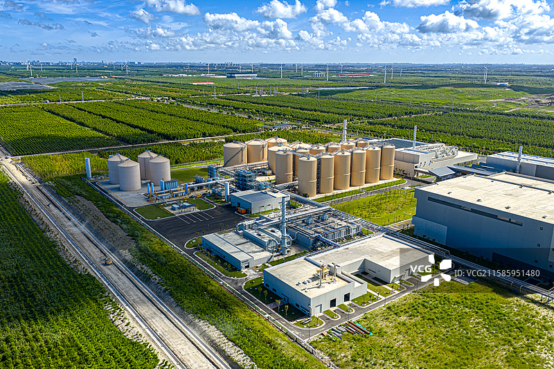 上海生物能源再利用项目 浦东老港生态环保基地 厨余垃圾湿垃圾厌氧罐无害化处理 两网融合碳中和图片素材