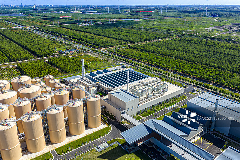 上海生物能源再利用项目 浦东老港生态环保基地 厨余垃圾湿垃圾厌氧罐无害化处理 两网融合碳中和图片素材