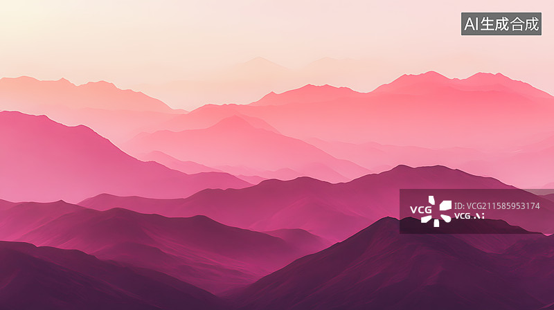 【AI数字艺术】层峦叠嶂的红色山脉图片素材