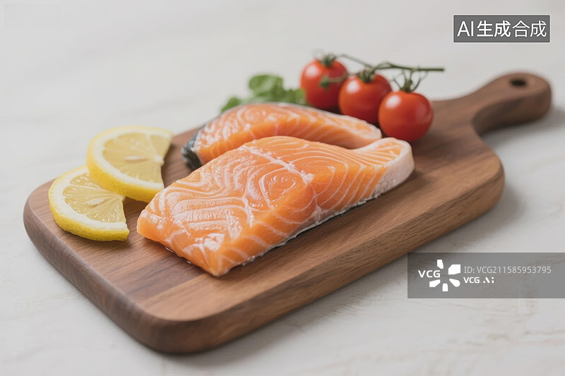 【AI数字艺术】新鲜三文鱼料理图片素材