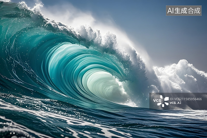 【AI数字艺术】波涛汹涌的海浪图片素材