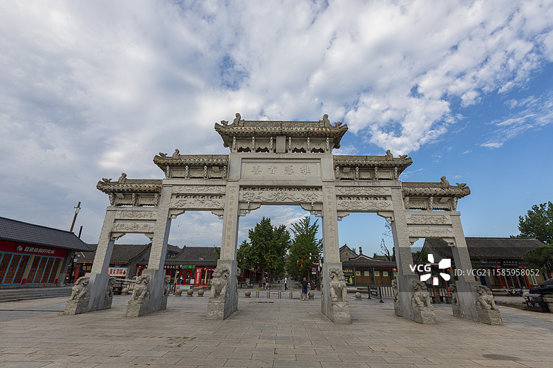 河北省秦皇岛市，山海关古城，天下第一关景区牌楼，牌坊图片素材