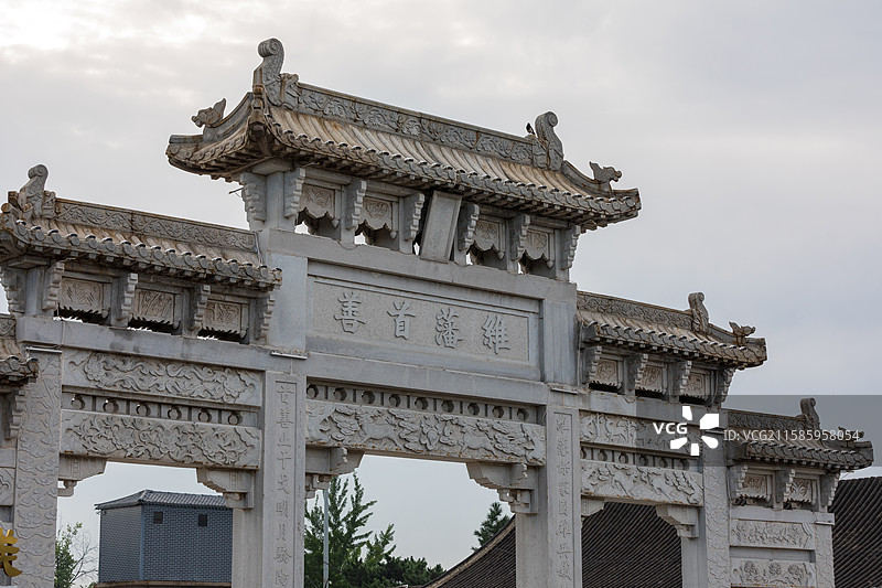 河北省秦皇岛市，山海关古城，天下第一关景区牌楼，牌坊图片素材