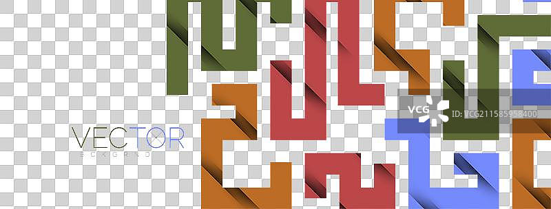 带阴影纹理效果的彩色弯曲线条图片素材