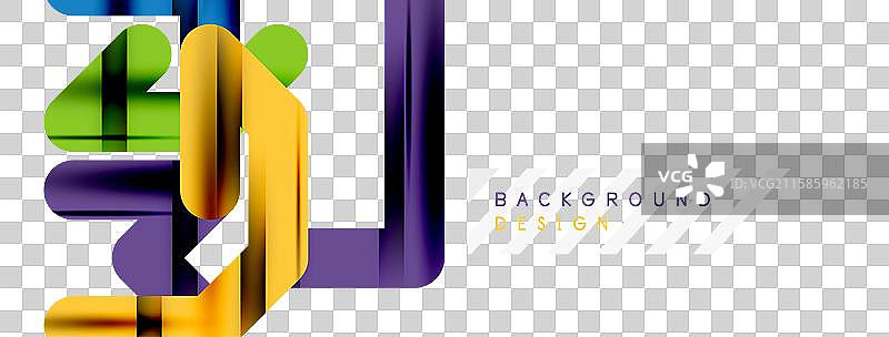 抽象背景 - 彩色线条构成图片素材