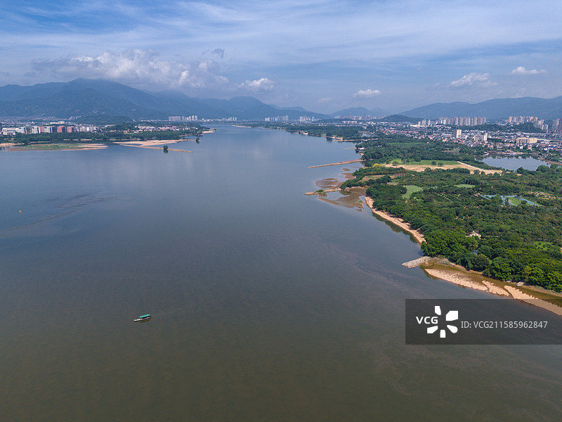 福建福州闽侯县江畔风光背景图片素材