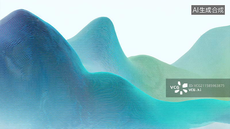 【AI数字艺术】波浪形抽象山峦艺术图图片素材