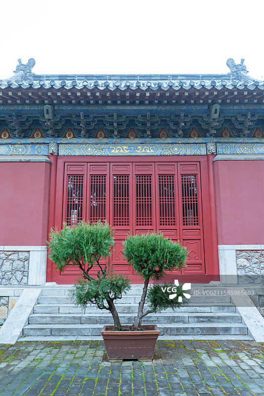 中国山东省泰安市泰山区泰山旅游景区著名景点，古代建筑拍摄主题行宫岱庙古代建筑，户外白昼无人图像摄影图片素材