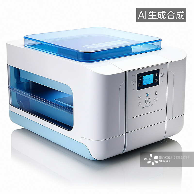【AI数字艺术】白色背景的灰色照片打印机图片素材