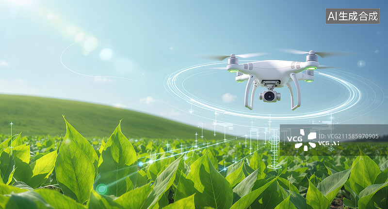 【AI数字艺术】低空经济主题——智慧农业无人机图片素材
