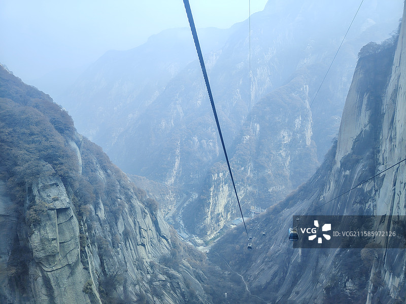 华山北峰索道图片素材
