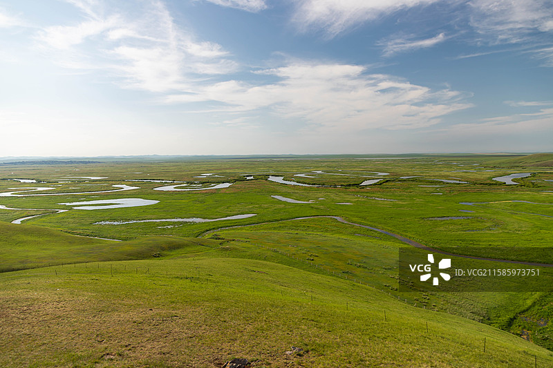 航拍呼伦贝尔186彩带河图片素材