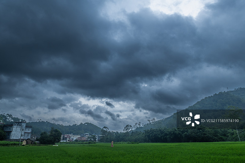 乌云雷雨田野庄稼高清素材图片素材