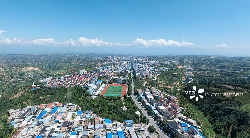 山西汾西县航拍大景图片素材