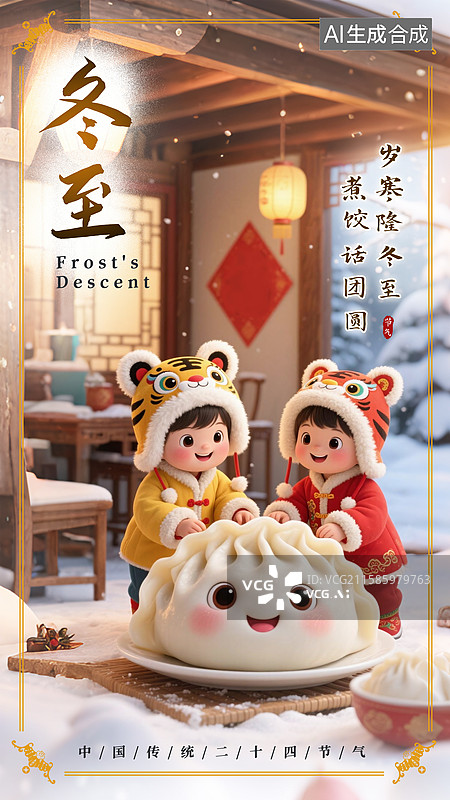 【AI数字艺术】冬至，冬至节气，小年，饺子图片素材