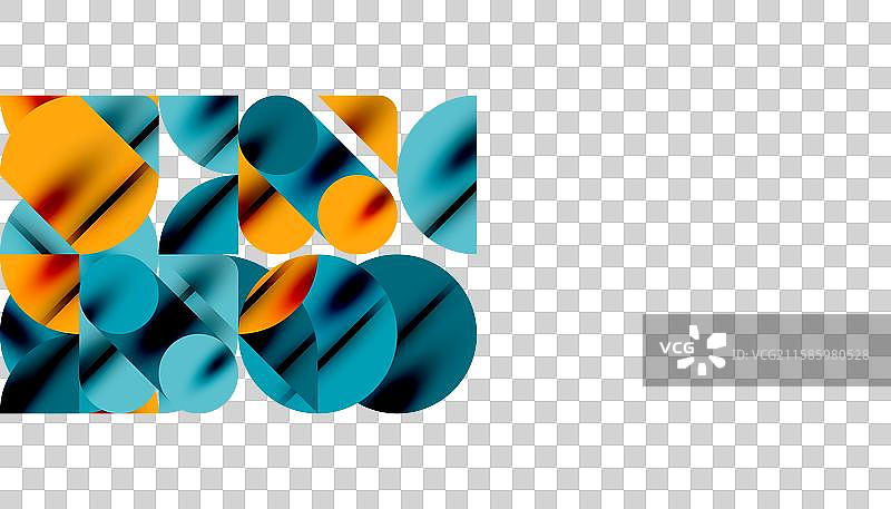 彩色美丽的圆形、半圆形和方形图片素材