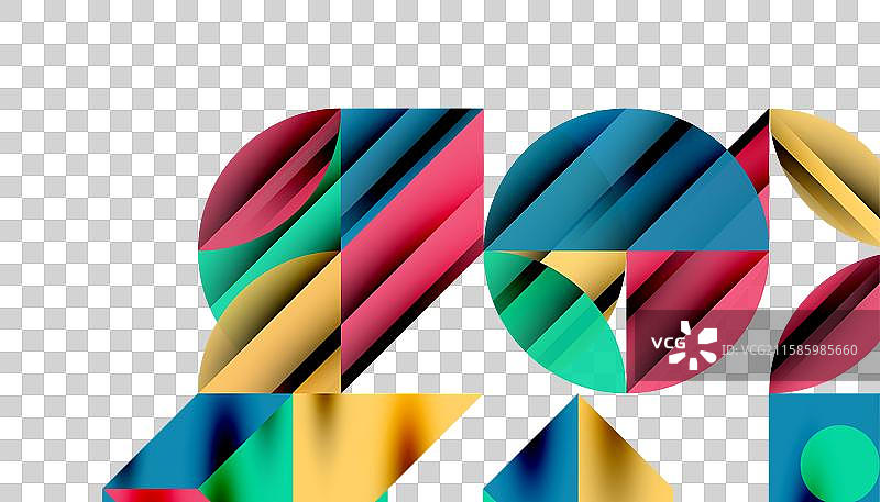 新孟菲斯几何图案与圆形图片素材