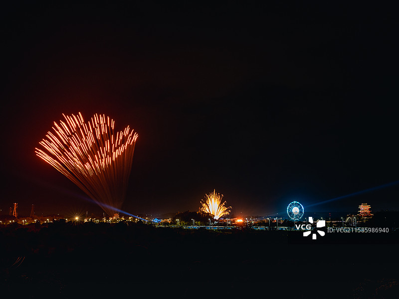 世博园大运会闭幕式烟花图片素材