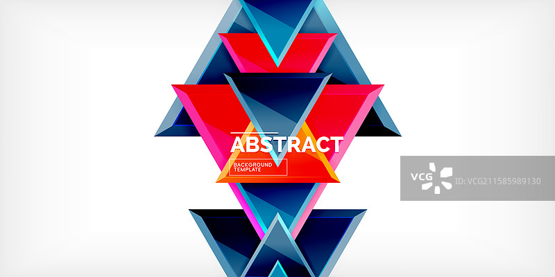 抽象背景 - 彩色三角形与3D效果图片素材
