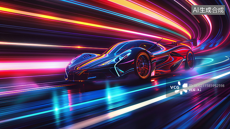 【AI数字艺术】未来感炫酷十足的汽车背景图片素材