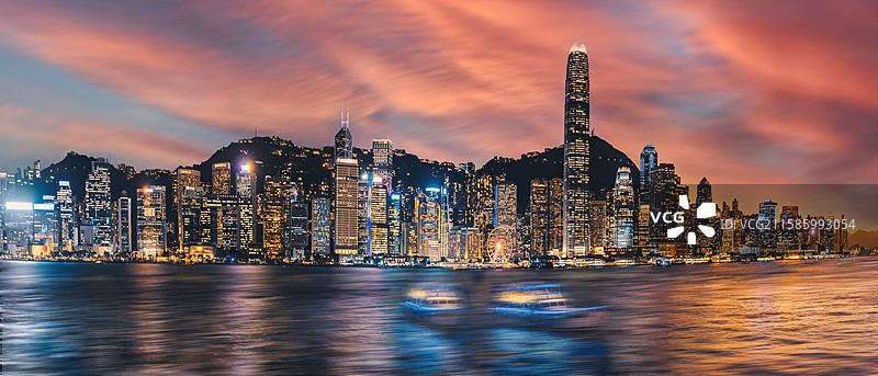 香港夜景东方明珠大湾区图片素材