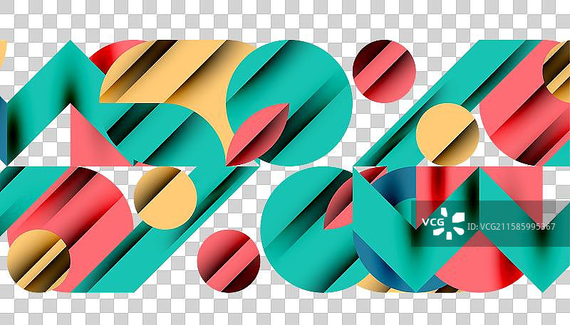 新孟菲斯几何图案与圆形图片素材