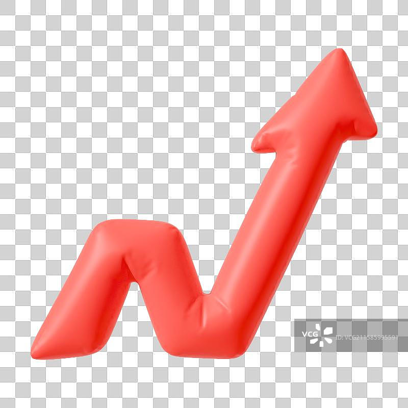 3D三维渲染红色箭头免抠元素图片素材
