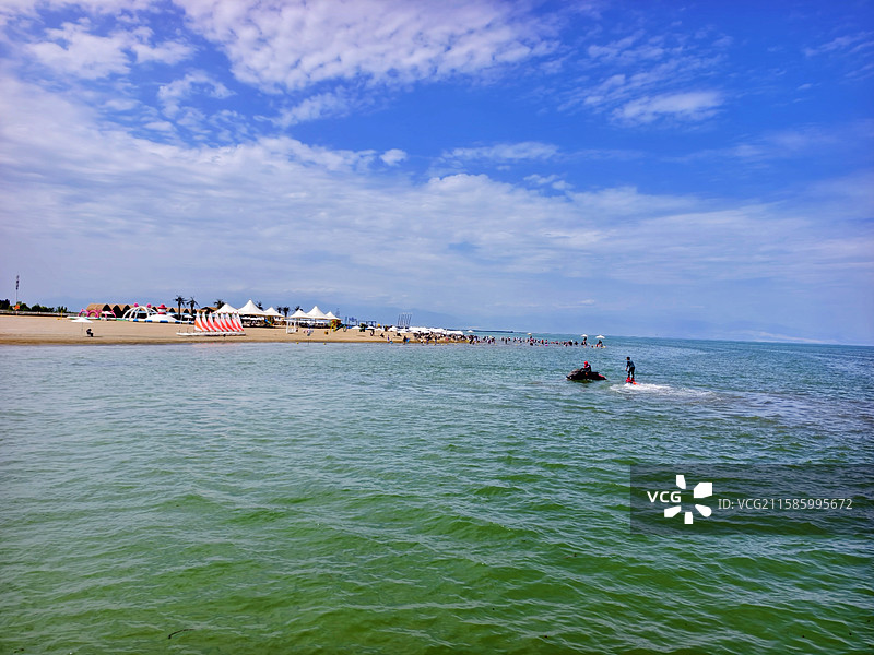 新疆巴音郭楞博湖县博斯腾湖大河口景区夏天风光图片素材