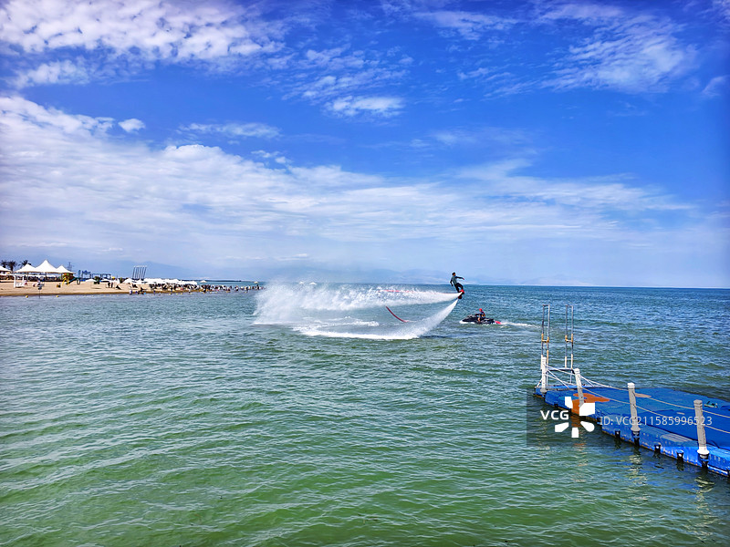 新疆巴音郭楞博湖县博斯腾湖大河口景区夏天风光图片素材