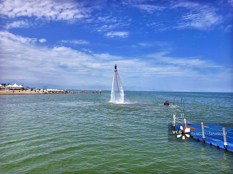 新疆巴音郭楞博湖县博斯腾湖大河口景区夏天风光图片素材