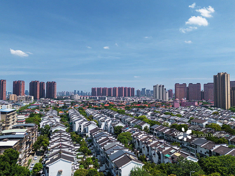 福建福州闽侯县上街镇城市住宅区的鸟瞰图图片素材