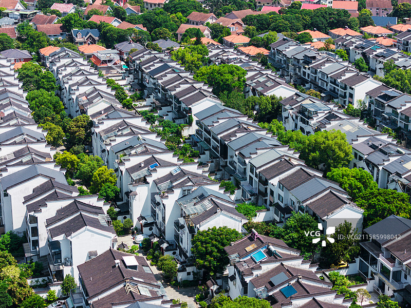 福建福州闽侯县上街镇俯瞰现代住宅区图片素材