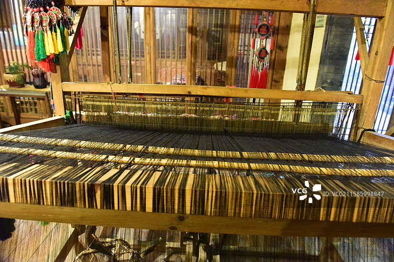 西兰卡普土家族织布土家织锦图片素材