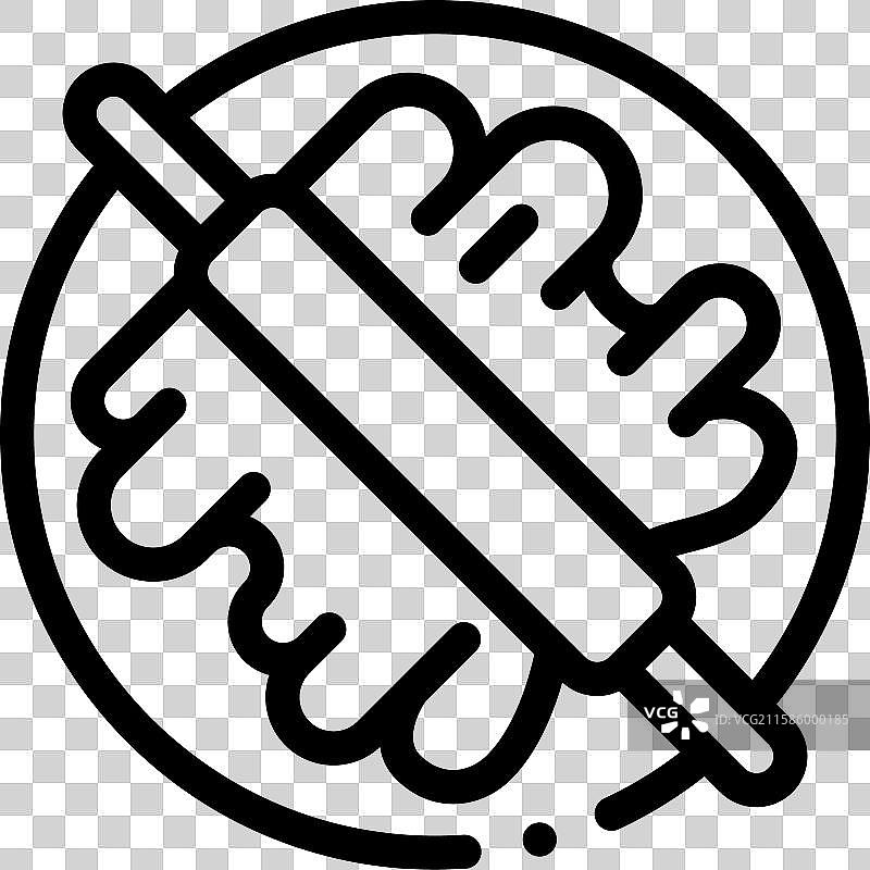 面团图标，细线风格设计，独立于背景图片素材