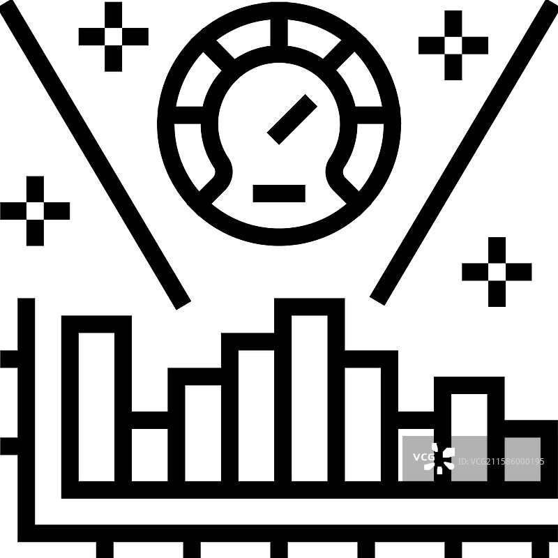 绩效测量业务流程线条图标图片素材