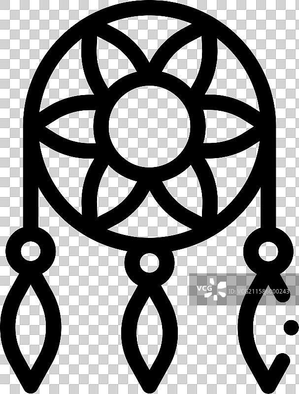 梦捕手图标，细线条风格设计图片素材