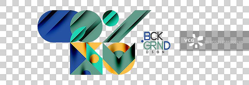 时尚的三角形、线条、圆形元素和圆圈图片素材